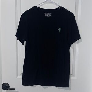 Black T-Shirt with Cactus/Skull Design